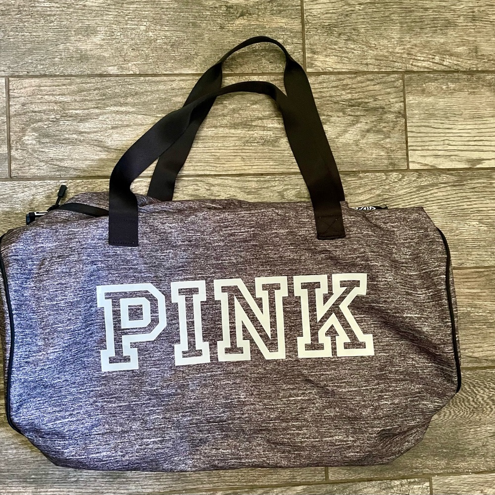 Large Grey And Black Weekender Duffel Bag Vs Pink Gem